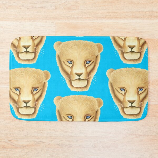 Item preview, Lion head portrait design sky blue background big cat unique gift present artwork designed and sold by Arniesart85.