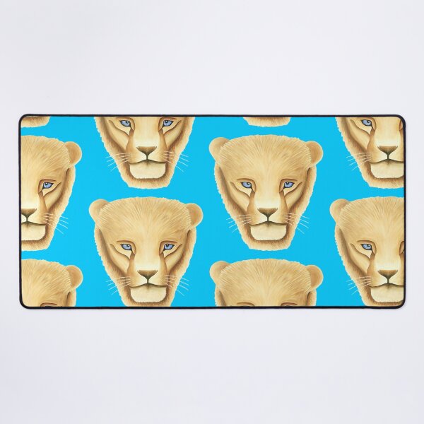 Item preview, Lion head portrait design sky blue background big cat unique gift present artwork designed and sold by Arniesart85.