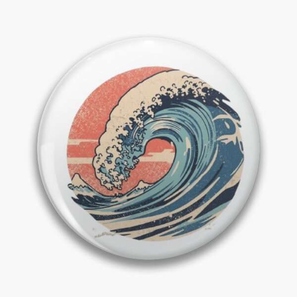Item preview, Retro Surf Wave – Vintage Beach Art designed and sold by mari0n980.
