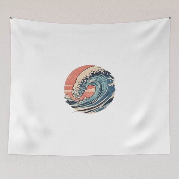 Item preview, Retro Surf Wave – Vintage Beach Art designed and sold by mari0n980.