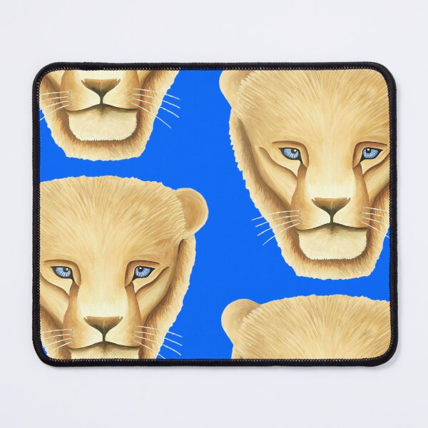 Item preview, Lion head portrait design cobalt blue background big cat unique gift present artwork designed and sold by Arniesart85.