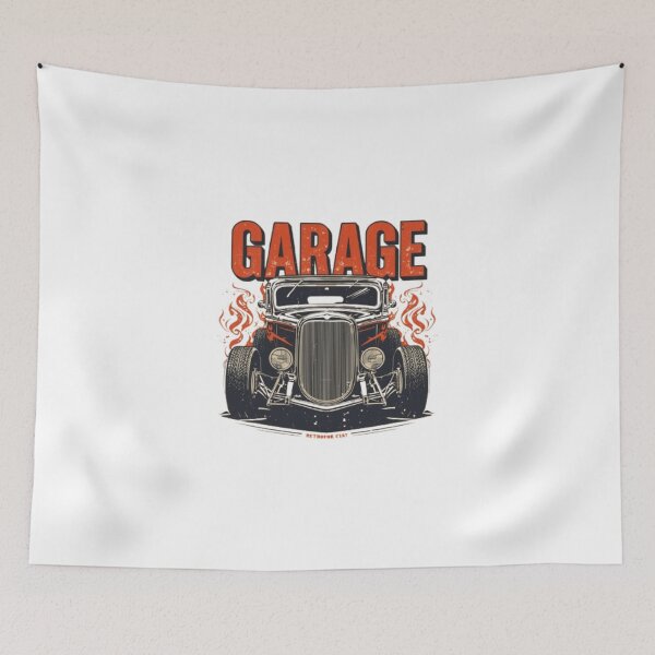 Item preview, Hot Rod Classic – Retro Garage Artwork designed and sold by mari0n980.