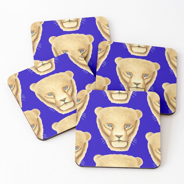 Item preview, Lion head portrait design navy blue background big cat unique gift present artwork designed and sold by Arniesart85.