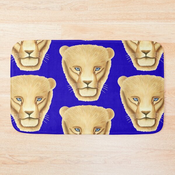 Item preview, Lion head portrait design navy blue background big cat unique gift present artwork designed and sold by Arniesart85.