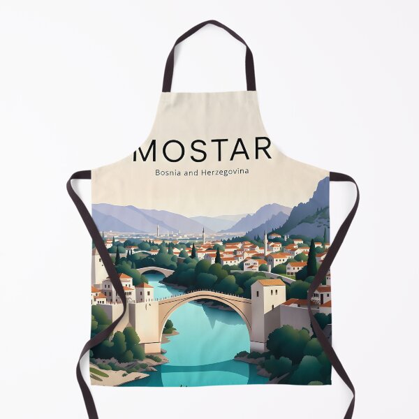 Item preview, Ai Illustration Vintage Travel Poster of Mostar – Timeless Stari Most & Neretva River Beauty designed and sold by TrendSh0p.