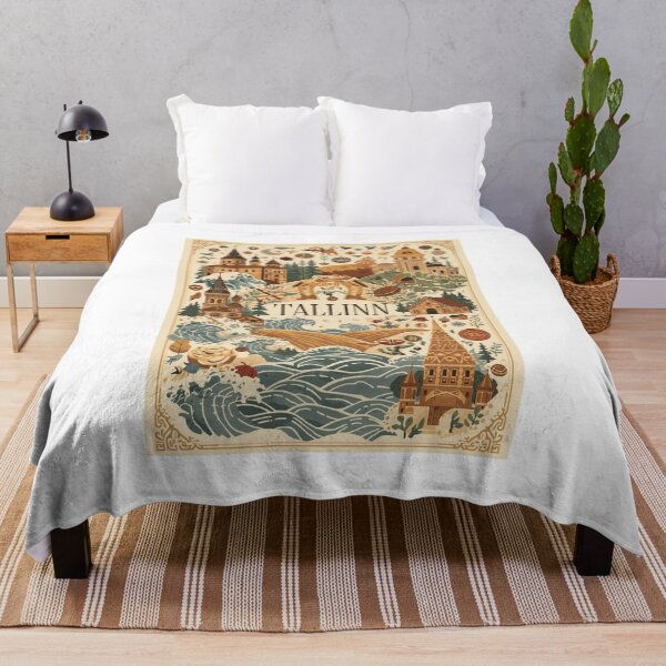 Item preview, Tallinn vintage illustration Nordic landscapes designed and sold by StormArte.