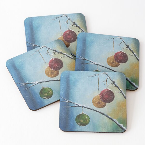 Item preview, Christmas baubles on a snowy day designed and sold by Poppy5000.