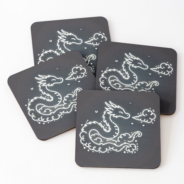 Item preview, Cute Neon Dragon Cloud Kawaii Line Art designed and sold by BigBlueArt.