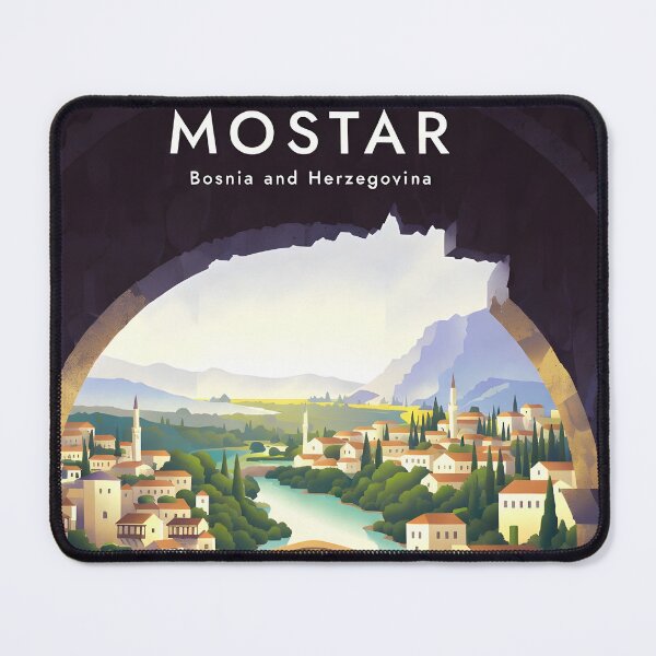 Item preview, Copy of Ai Illustration Vintage Travel Poster of Mostar – Timeless Stari Most & Neretva River Beauty designed and sold by TrendSh0p.