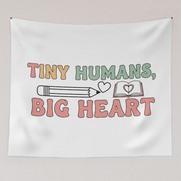 Item preview, Tiny Humans Big Heart Teacher Appreciation Gift Pastel Typography Shirt designed and sold by Design_Your_Day.