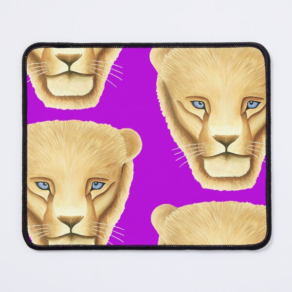 Item preview, Lion head portrait design lilac purple background big cat unique gift present artwork designed and sold by Arniesart85.