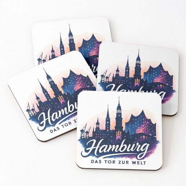 Item preview, Hamburg Gateway to the World City Silhouette Harbor Gift designed and sold by Pineapple-Tree.