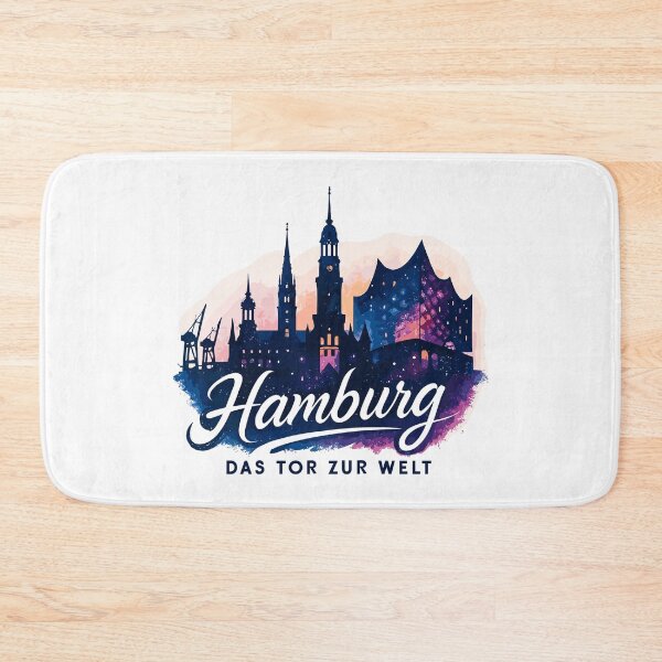 Item preview, Hamburg Gateway to the World City Silhouette Harbor Gift designed and sold by Pineapple-Tree.
