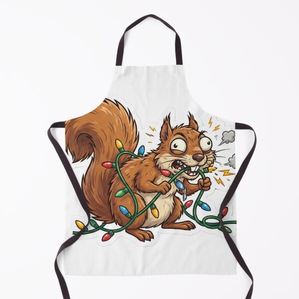 Item preview, Feral Squirrel Chewing Christmas Lights | Unhinged Holiday Disaster designed and sold by StickyGuys.