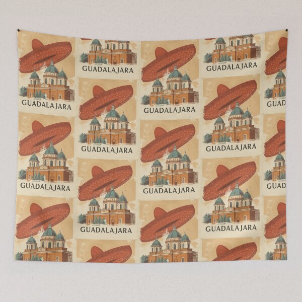 Item preview, Guadalajara vintage illustration with traditional hat designed and sold by StormArte.