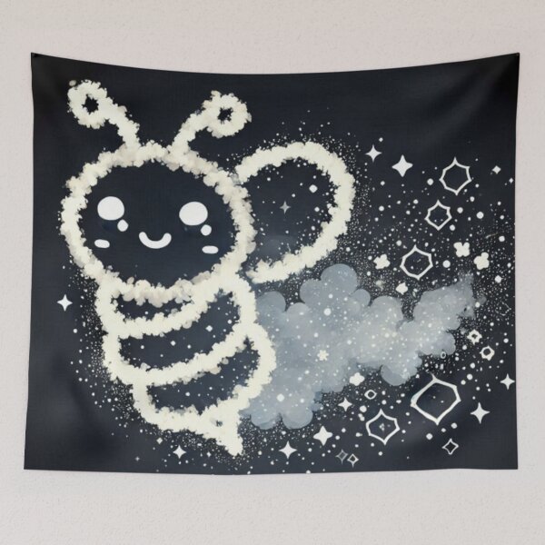 Item preview, Cute Fluffy Space Bee Galaxy Glow designed and sold by BigBlueArt.