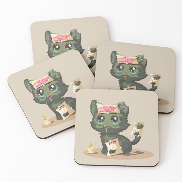 Item preview, Cute Zombie Cat With Cartoon Organs Halloween Art designed and sold by Mariia Berezhna.