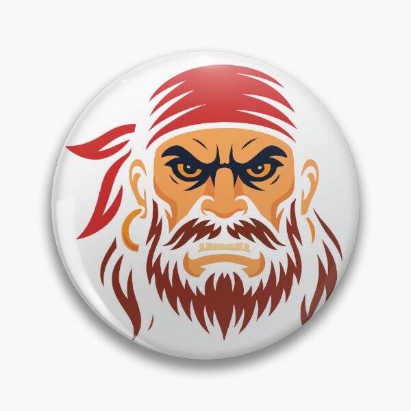 Item preview, Fierce Pirate Mascot – Bold Beard & Bandana Illustration designed and sold by JoyverseStudio.