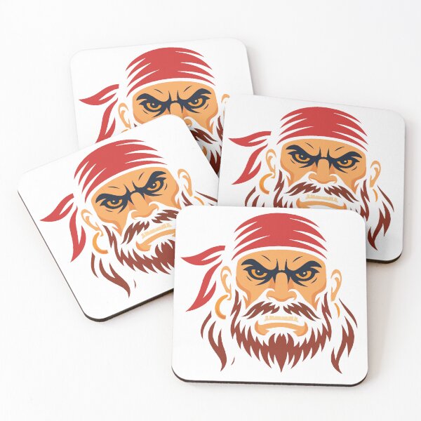 Item preview, Fierce Pirate Mascot – Bold Beard & Bandana Illustration designed and sold by JoyverseStudio.