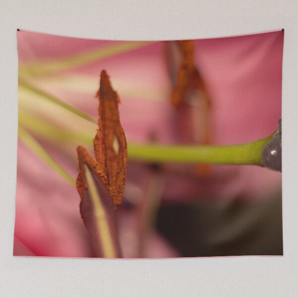 Item preview, Vibrant Pink Lily Pistil Macro: Botanical Abstract Fine Art Print designed and sold by AnnaKova8.