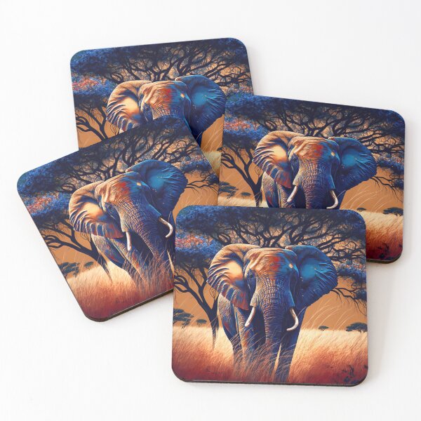 Item preview, High quality African Elephant  at the savanna canvas designed and sold by africrafarts.