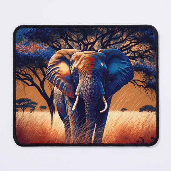 Item preview, High quality African Elephant at the savanna canvas designed and sold by africrafarts.