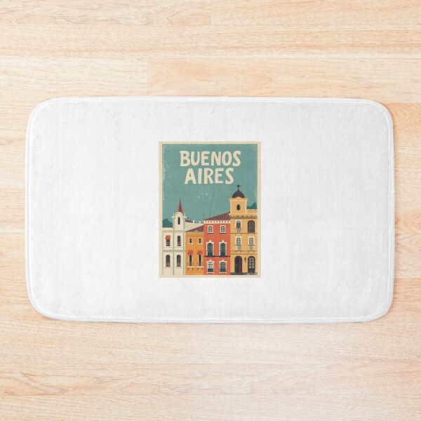 Item preview, Buenos Aires vintage illustration of colorful facades designed and sold by StormArte.