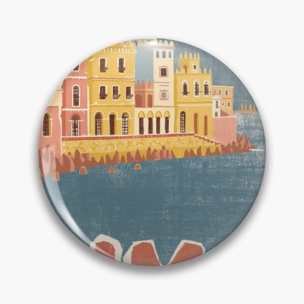 Item preview, Lima vintage coastal illustration in warm tones designed and sold by StormArte.