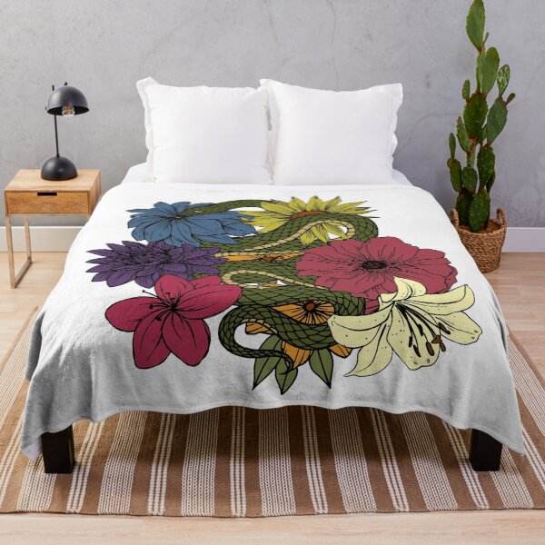 Item preview, Serpent in Bloom - Floral Snake Illustration designed and sold by BestiaryAtelier.