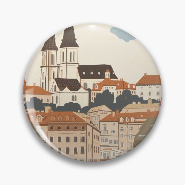 Item preview, Zagreb vintage illustration with classic trams designed and sold by StormArte.