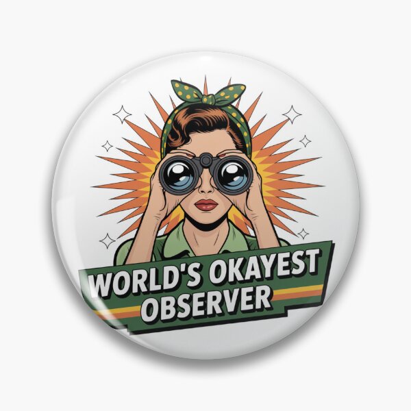 Item preview, World's Okayest Observer Vintage Pinup Girl designed and sold by chattsuede.