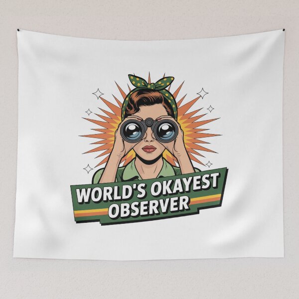 Item preview, World's Okayest Observer Vintage Pinup Girl designed and sold by chattsuede.