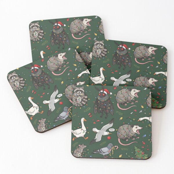 Item preview, Feral Holiday Chaos Seamless Pattern | Unhinged Christmas Animals designed and sold by StickyGuys.