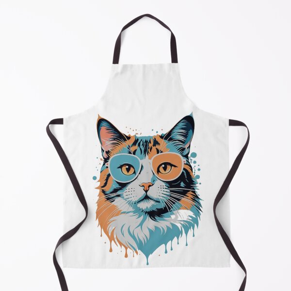 Item preview, Hipster Cat with Retro Colorful Glasses designed and sold by T-Shirt Wizards.
