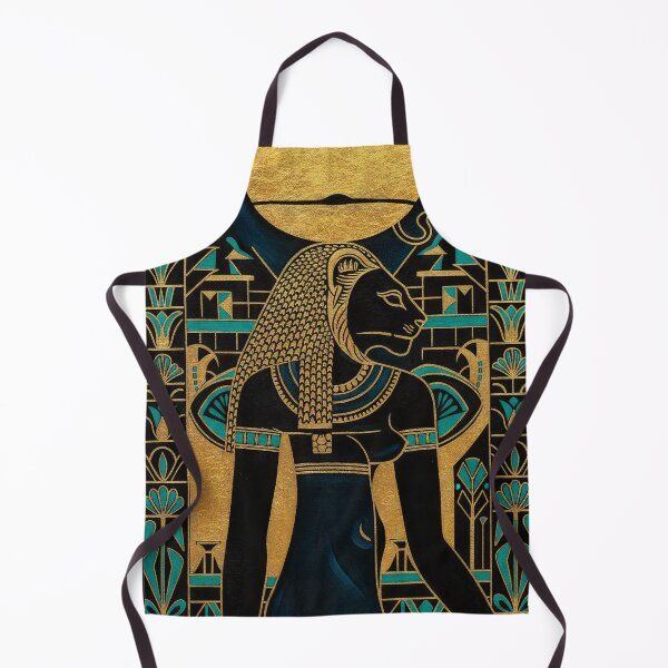 Item preview, Lioness Goddess Sekhmet Profile Bust | Egyptian Revival Art Deco Black and Gold | Luxury Gallery Art Print designed and sold by Vintage Poster Gallery.