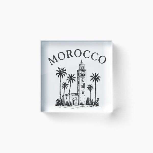 Item preview, Morocco Koutoubia Mosque Vintage Illustration – Marrakech Art Design designed and sold by ZYNORAworld.