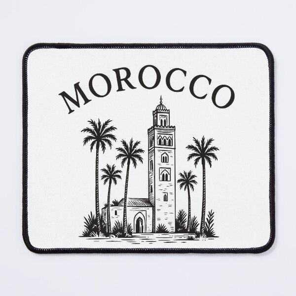 Item preview, Morocco Koutoubia Mosque Vintage Illustration – Marrakech Art Design designed and sold by ZYNORAworld.