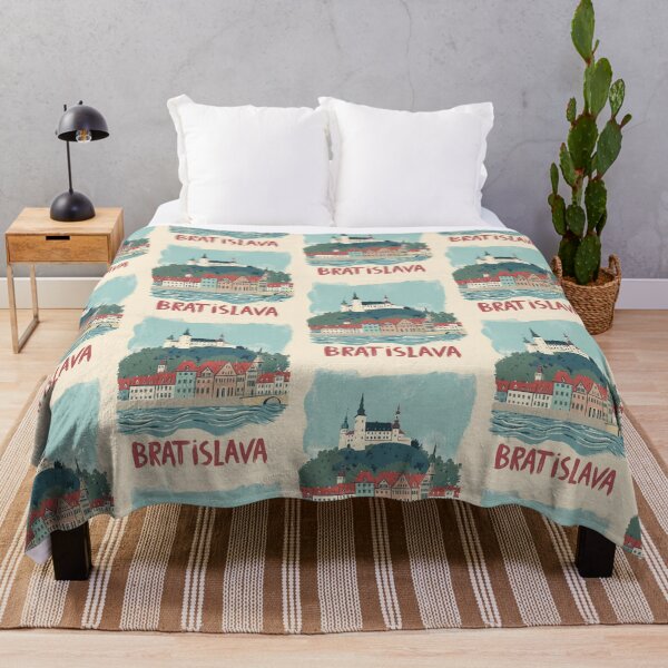 Item preview, Bratislava vintage illustration of the castle and city designed and sold by StormArte.