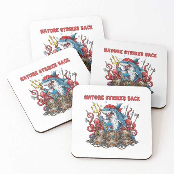 Item preview, Nature Strikes Back shark Ocean Revenge Tattoo Style designed and sold by TeeARTHY.