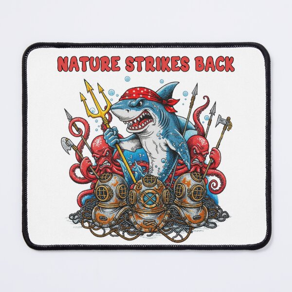 Item preview, Nature Strikes Back shark Ocean Revenge Tattoo Style designed and sold by TeeARTHY.
