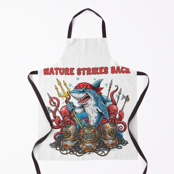 Item preview, Nature Strikes Back shark Ocean Revenge Tattoo Style designed and sold by TeeARTHY.