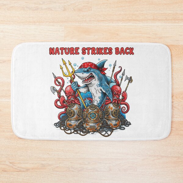 Item preview, Nature Strikes Back shark Ocean Revenge Tattoo Style designed and sold by TeeARTHY.