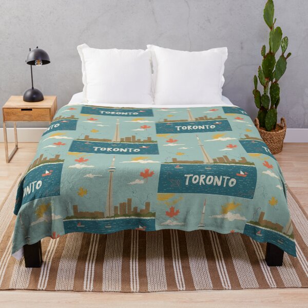 Item preview, Vintage Toronto illustration with cityscape and lake designed and sold by StormArte.