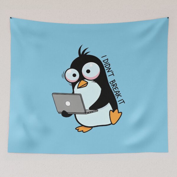 Item preview, Funny Nervous Penguin I Didn't Break It Laptop designed and sold by Animepic222.