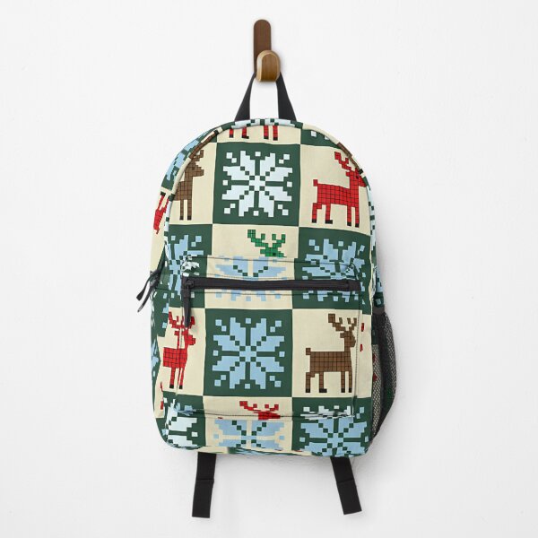 Item preview, Pixel Reindeer & Snowflake Christmas Pattern – Cozy Knitted Holiday Design designed and sold by FratddArtworks.