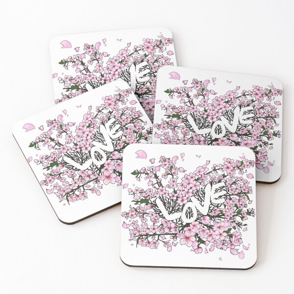 Item preview, Cherry Blossoms with a heart and Love in the middle- white designed and sold by -short- & EPIC shop.