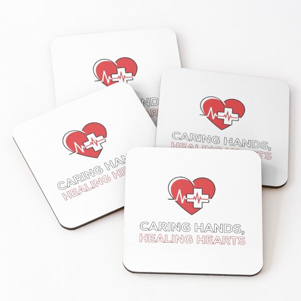 Item preview, Caring Hands Healing Hearts Nurse Medical Appreciation Typography Heart Gift designed and sold by Design_Your_Day.