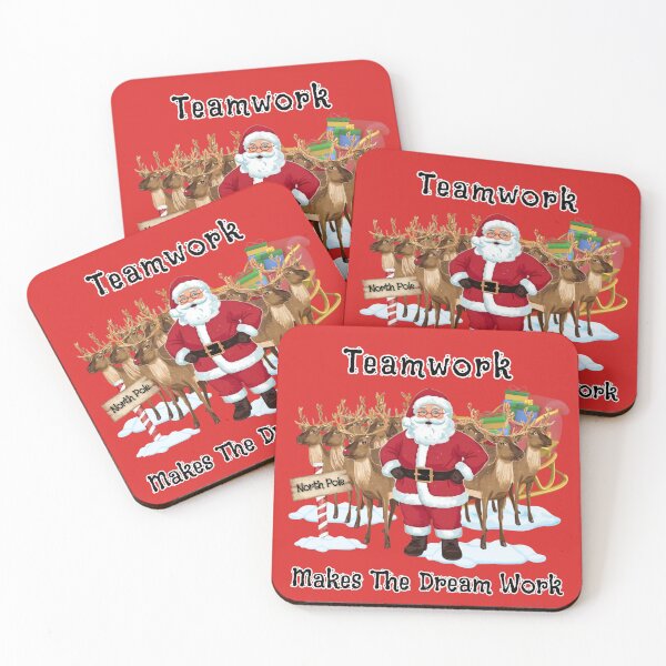 Item preview, Santa, Rudolf and the Reindeer Teamwork Makes The Dream Work  designed and sold by Rhythm Thru Art .