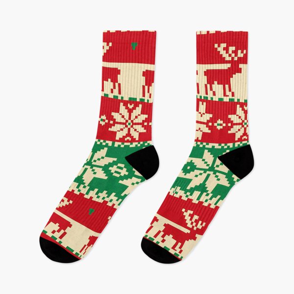 Item preview, Classic Knitted Reindeer & Snowflake Christmas Pattern – Red & Green Holiday Design designed and sold by FratddArtworks.