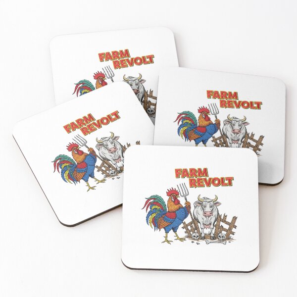 Item preview, Farm Revolt Rooster and Cow Animal Uprising designed and sold by TeeARTHY.